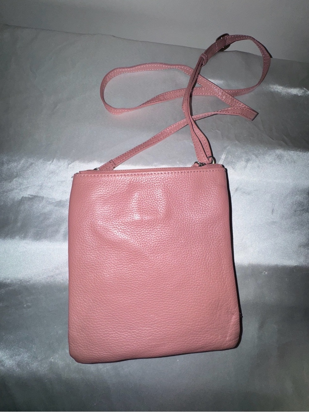 Giani Bernini Classic Pink Crossbody Bag - Soft Pebbled Leather